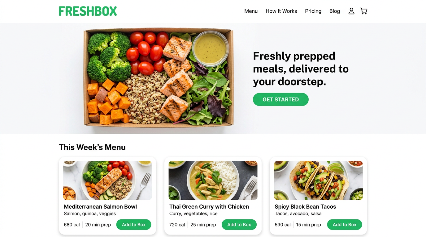 FreshBox delivery scheduling app — desktop preview
