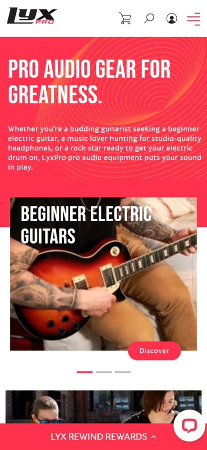 LyxPro storefront — mobile preview