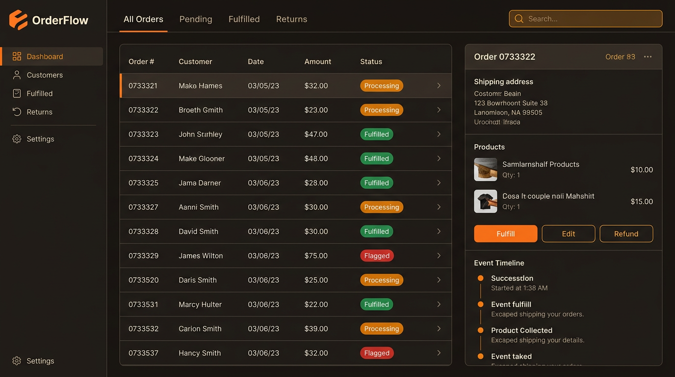 OrderFlow operations hub — desktop preview