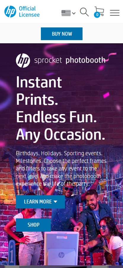 Sprocket Printers storefront — mobile preview